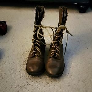 Brown Leather Combat boots